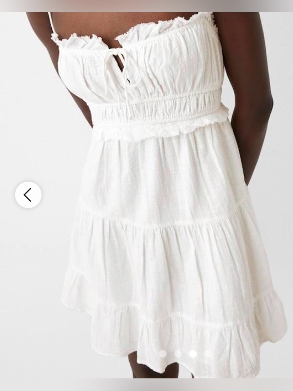 Bershka frill detail strappy mini dress